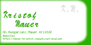 kristof mauer business card